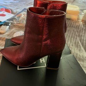 Sparkle foil red booties purchased from Buckle.